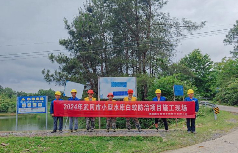 武冈市小型水库白蚊防治项目施工现场